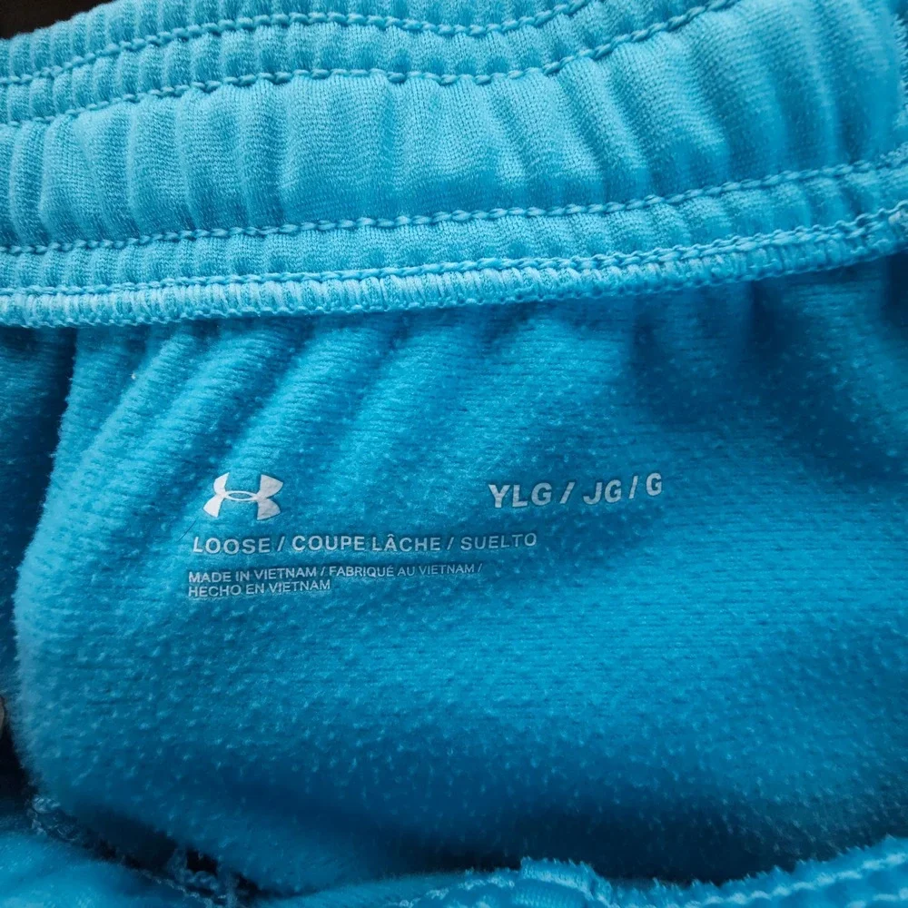 Under Armour Joggers Kids L Blue Y2K Streetwear Tapered Athletic Sweatpants - Picture 6 of 12